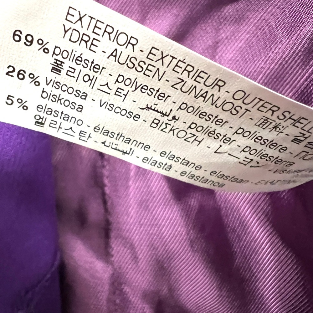 ZARA Double Breasted Crop Long Sleeve Purple Blazer Jacket XS NWT - Picture 10 of 11